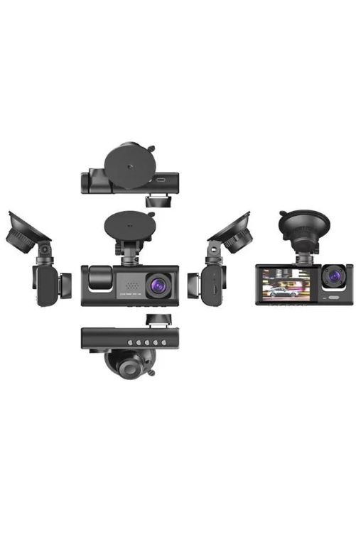 كاميرا سيارة ثلاثية العدسات بدقة 1080p مع شاشة LCD ورؤية ليلية torima - Image 1 + 1