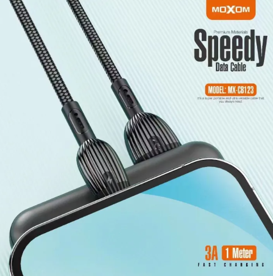 وصلة moxom شحن سريع 3A ونقل بيانات (Micro USB، بطول 1 متر) - Image 2 + 1