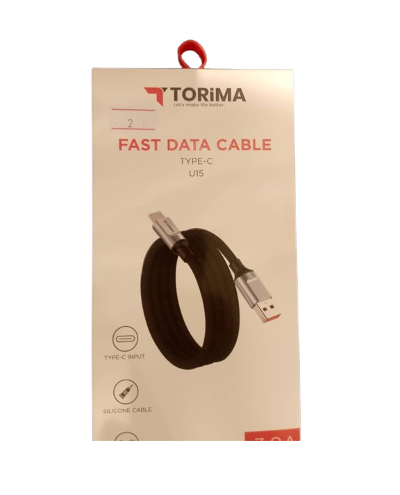 وصلة Torima 3.0A Type-C سيليكون للشحن ونقل البيانات - Image 1 + 1