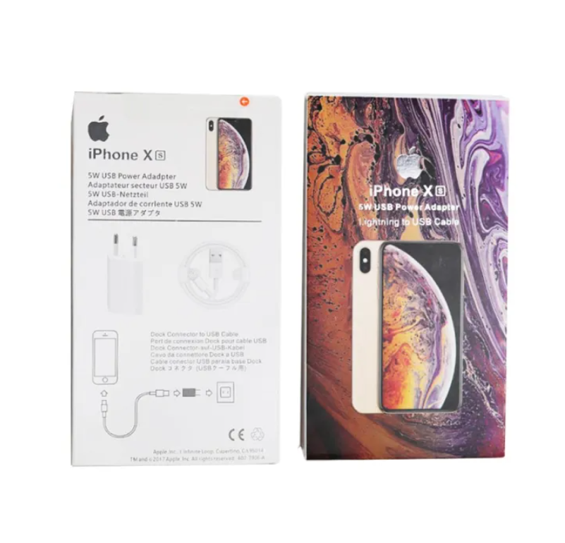 محول طاقة apple USB بقوة 5 واط + وصلة لايتنينغ إلى USB - Image 1 + 1