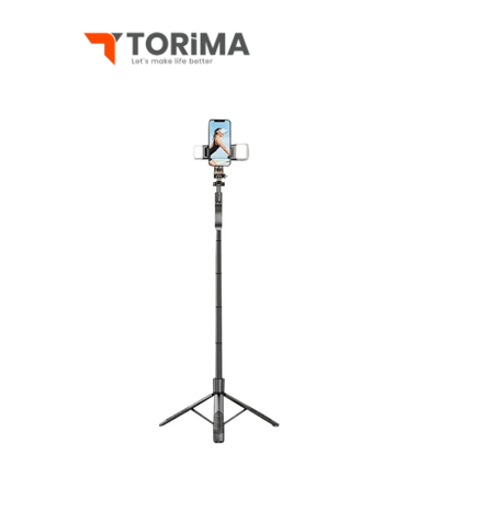 حامل ثلاثي متعدد الاستخدامات torima | ارتفاع 153 سم | ريموت بلوتوث | متوافق مع Android وiOS وGoPro 
