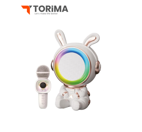 مكبر صوت كاريوكي بلوتوث torima بشكل أرنب مع إضاءة RGB 