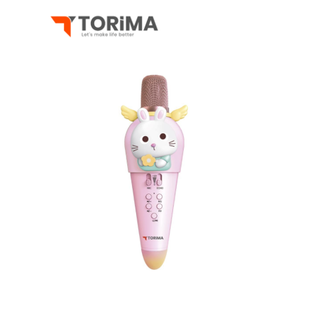 ميكروفون ومكبر صوت بلوتوث قابل للشحن torima بشكل أرنب أبيض (5 واط) 