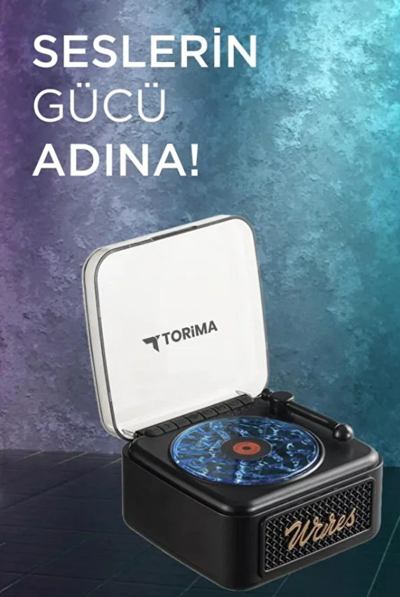 ساعة تشغيل الموسيقى Torima D61 السوداء بتصميم أسطواني كلاسيكي - Image 2 + 1