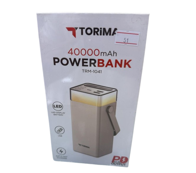 باور بانك torima | سعة 40,000mAh | منفذين USB | شاشة LED | شحن سريع PD بقوة 22.5W - Image 1 + 1