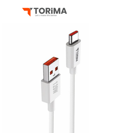 وصلة شحن سريعة USB إلى Type-C بقدرة 120 واط (طول 1 متر) torima