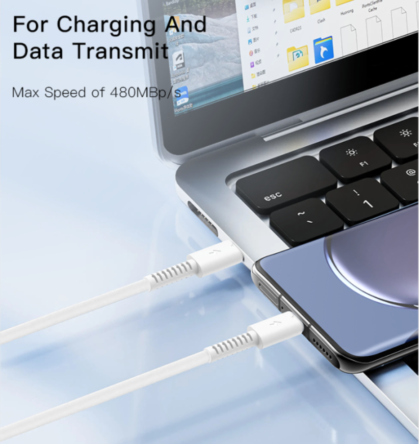 وصلة الشحن السريع yesido — من Type-C إلى Type-C بطول 1 متر   - Image 2 + 1