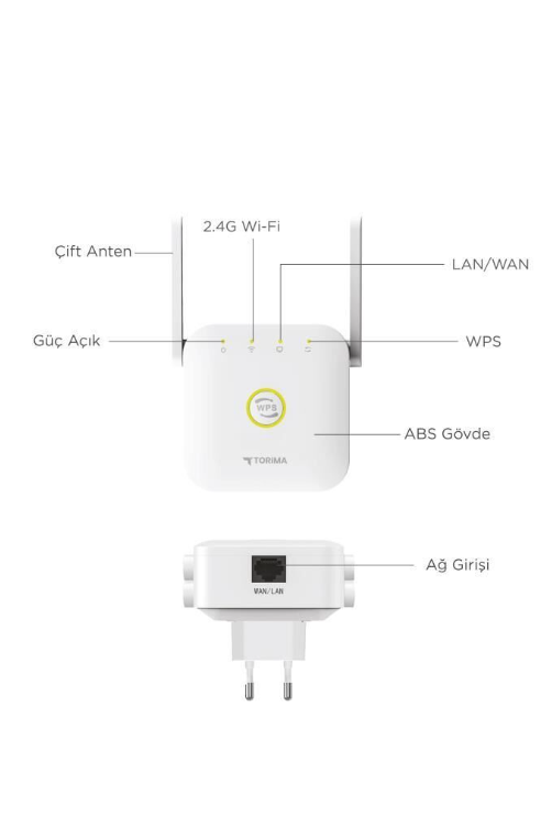 راوتر تقوية إشارة الواي فاي torima | سرعة 300Mbps | وضع مكرر الإشارة ونقطة الوصول - Image 2 + 1