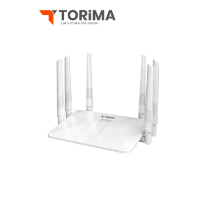 راوتر واي فاي لاسلكي torima  بسرعة 300 ميجابت/ث – تردد 2.4GHz | 6 هوائيات قوية | 4 منافذ | تغطية واسعة 