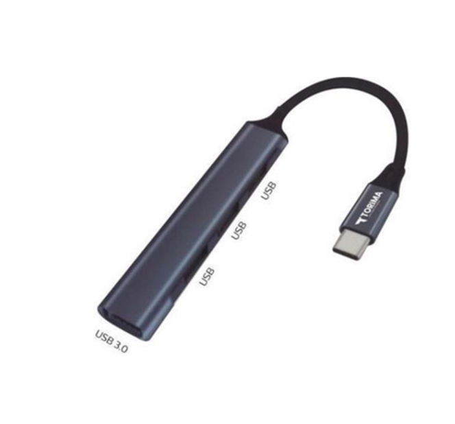 محول torima من Type-C إلى USB – 4 منافذ بطول 30 سم - Image 1 + 1