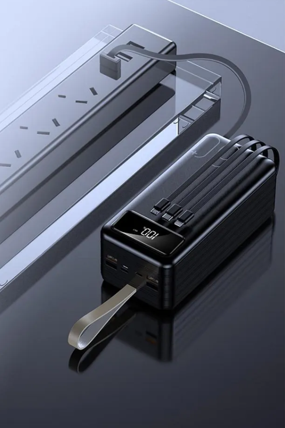 باور بانك torima | سعة 60,000mAh | شاشة LED رقمية | 4 منافذ إخراج | شحن سريع | تصميم مدمج ومحمول - Image 2 + 1