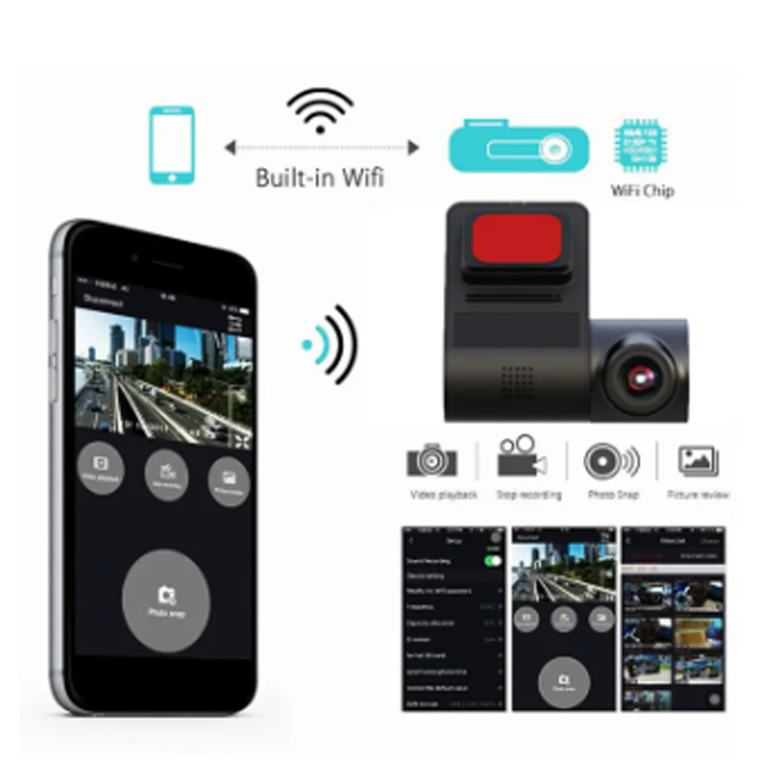 كاميرا قيادة السيارة WiFi - Image 1 + 1