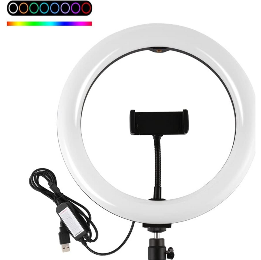 حلقة إضاءة ناعمة RGB LED بحجم 14 بوصة - Image 2 + 1